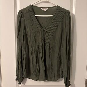 Nanette Lepore Green Long Sleeve Puff Sleeve Top